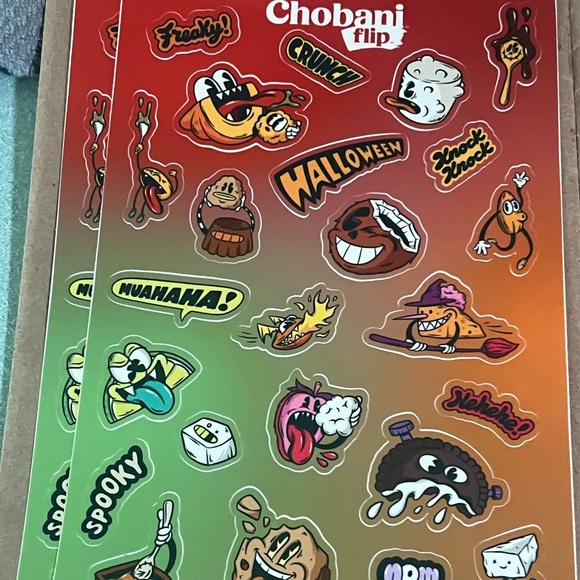 Other - Two Chobani Flip Sticker Sheet